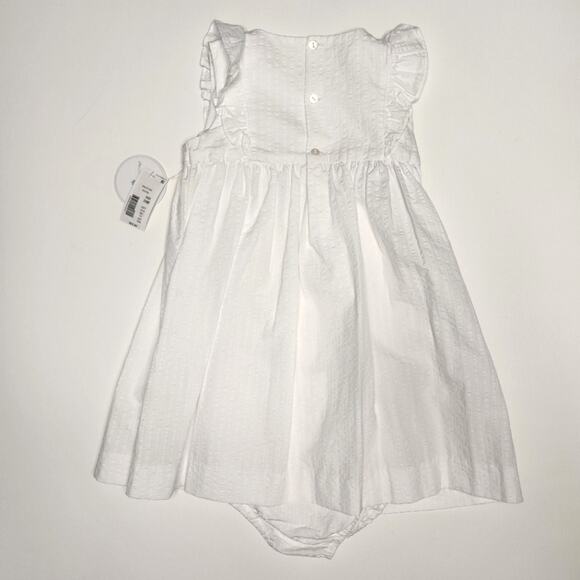 Edgehill Collection White Smocked Seersucker Dress Size 24M NWT - Picture 5 of 6
